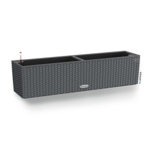 Skrzynka z systemem nawadniania Lechuza Balconera 80 Cottage technorattan ciemnoszara 