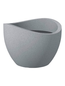 Duża mrozoodporna donica tarasowa Scheurich Wave Globe 60 szara Stony Grey