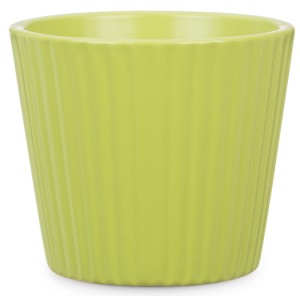 Mini osłonka na doniczkę 937 zielona 7 prążki pionowe Scheurich Granny Green