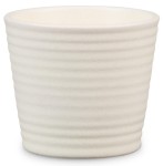 Mini osłonka na doniczkę Scheurich 937 Cream Stone 7 prążki poziome kremowa