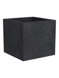 Antracytowa kwadratowa donica jak betonowa Scheurich C-Cube Stony Black 30