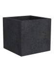 Antracytowa kwadratowa donica jak betonowa Scheurich C-Cube Stony Black 40