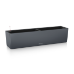 Ciemnoszara skrzynka balkonowa z nawadnianiem Lechuza Balconera Color 80 Slate