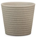 Mała osłonka ceramiczna Scheurich do kaktusów sukulentów małych roślin taupe kamień poziomy.jpg