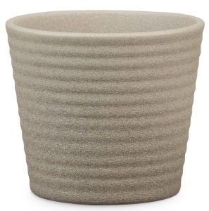 Osłonka na doniczkę Scheurich 937 Taupe Stone 9 prążki poziome