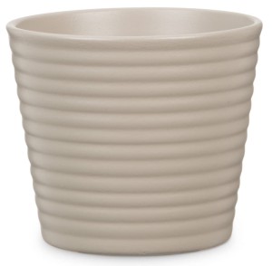 Mini osłonka na doniczkę 937 szarobeżowa 9 prążki poziome Scheurich Taupe