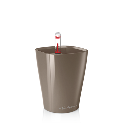 Lechuza Mini Deltini doniczka z systemem nawadniania taupe szarobeżowa.png
