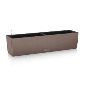 Brązowa skrzynka balkonowa z nawadnianiem Lechuza Balconera Color 80 Nutmeg