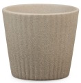 Mała osłonka ceramiczna Scheurich do kaktusów sukulentów małych roślin taupe kamień pionowy.jpg