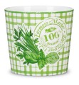 Osłonka ceramiczna Scheurich na doniczkę z ziołami Farmers Herbs zielona kratka.jpg
