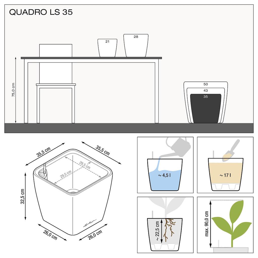 nowoczesne donice z nawadnianiem lechuza quadro ls premium 35 wymiary