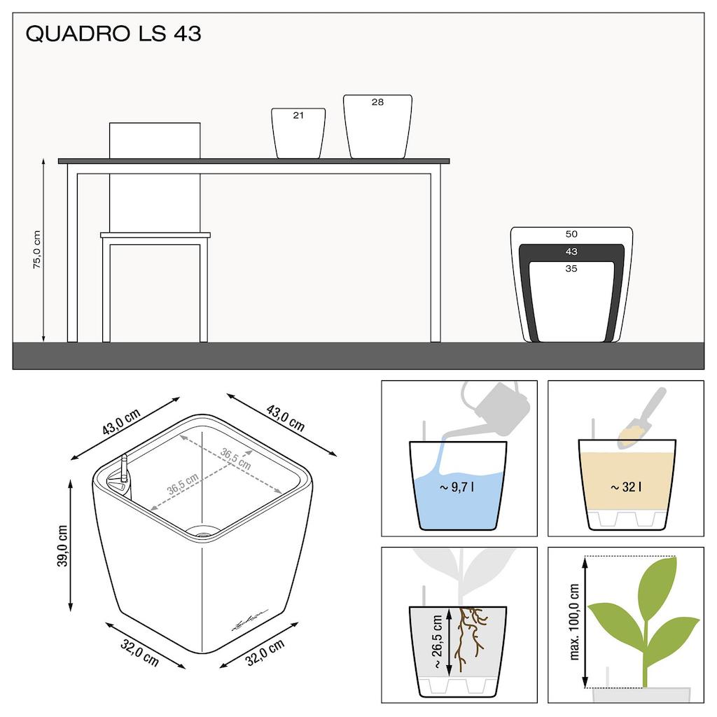 nowoczesne donice z nawadnianiem lechuza quadro ls premium 43 wymiary