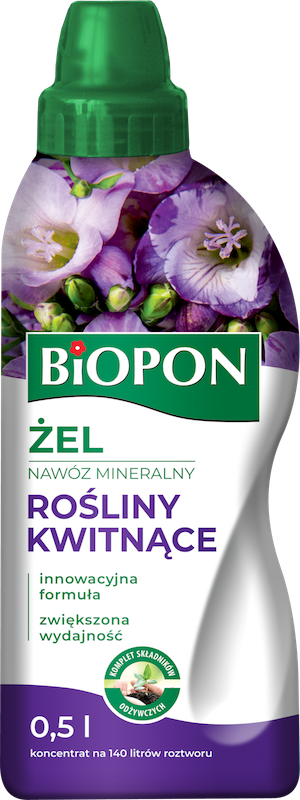 nawóz mineralny, żel do kwiatów, roślin kwitnących Biopon 0,5 l