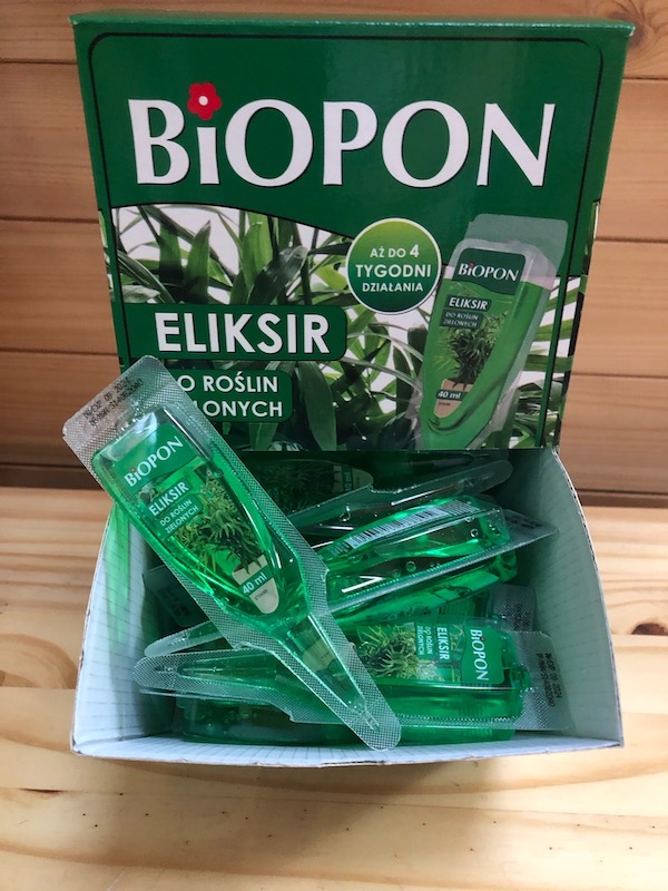 eliksir nawóz do roślin zielonych do wbicia w doniczkę Biopon 