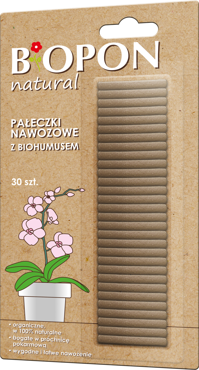 naturalne pałeczki nawozowe z biohumusem Biopon Natural