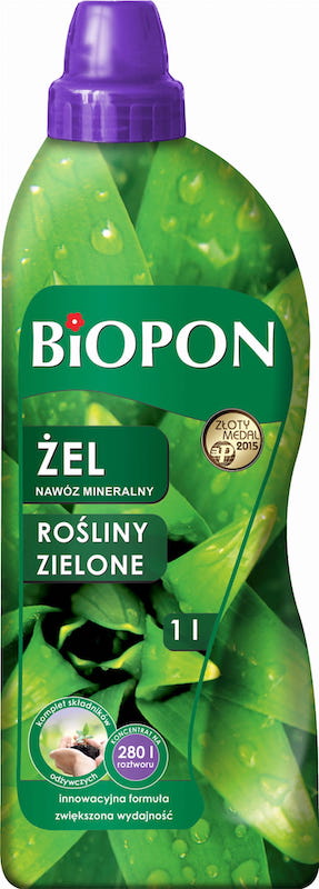 nawóz mineralny, gęsty żel do roślin zielonych Biopon 1l